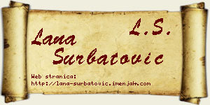 Lana Šurbatović vizit kartica